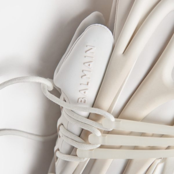 Balmain Unicorn Neoprene and Calfskin Leather Sneaker - White For Discount - Image 5