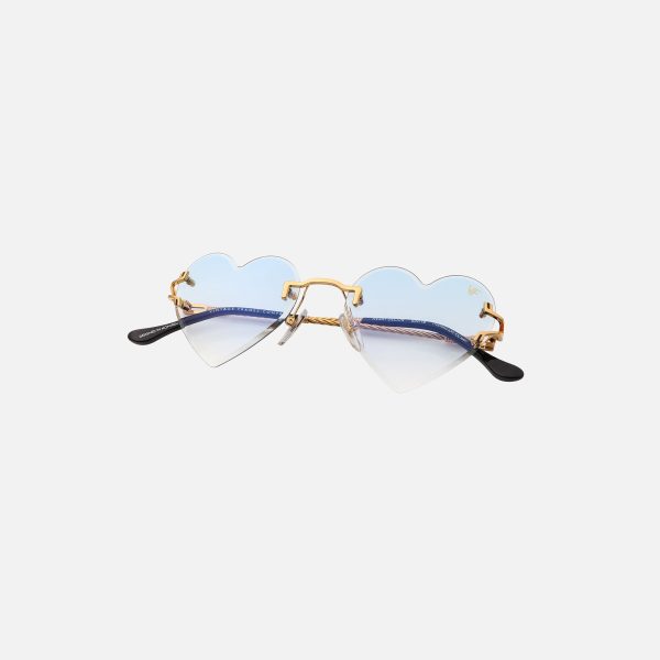 Vintage Frames Heart Decor 24KT Yellow Gold - Pastel Blue Online Sale - Image 3