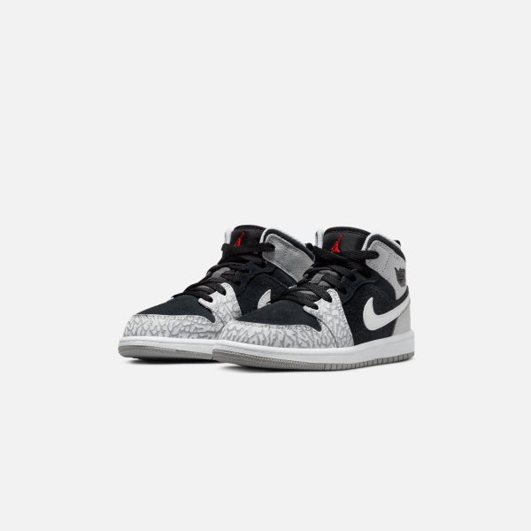 Nike Air Jordan 1 Mid SE - Black   University Red   White   Light Smoke Cheap - Image 2