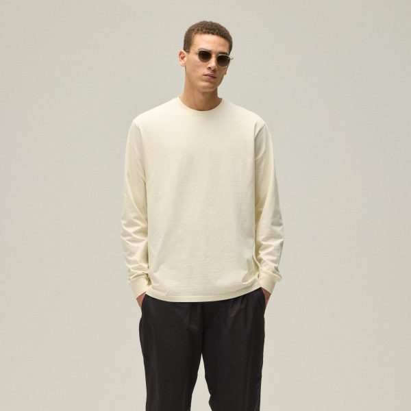 Kith Long Sleeve Vintage Wash Tee - Sandrift For Discount - Image 2
