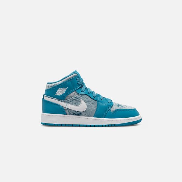 Nike Grade School Air Jordan 1 Mid - Dutch Blue   White Hot on Sale