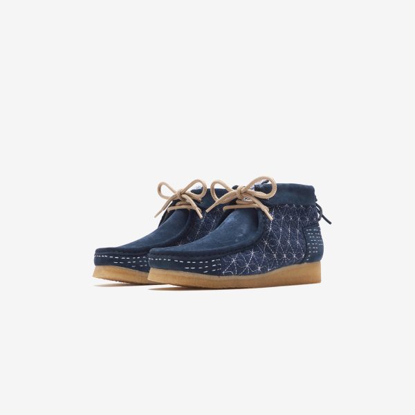Clarks Wallabee Boot - Navy Shashiko Sale - Image 2