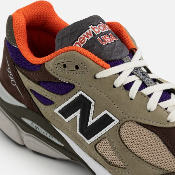 New Balance Made in US 990 V3 - Tan   Blue Cheap - Image 4