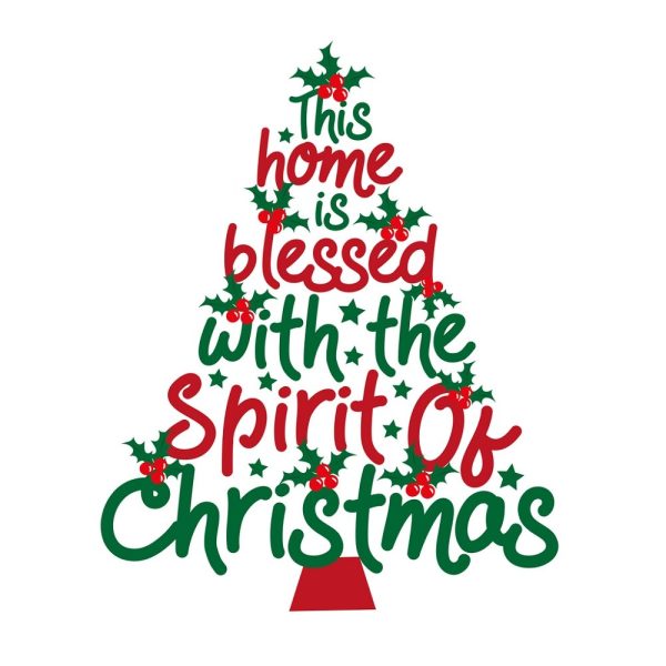 Blessed With Spirit Of Christmas Fabric Panel - White Fashion