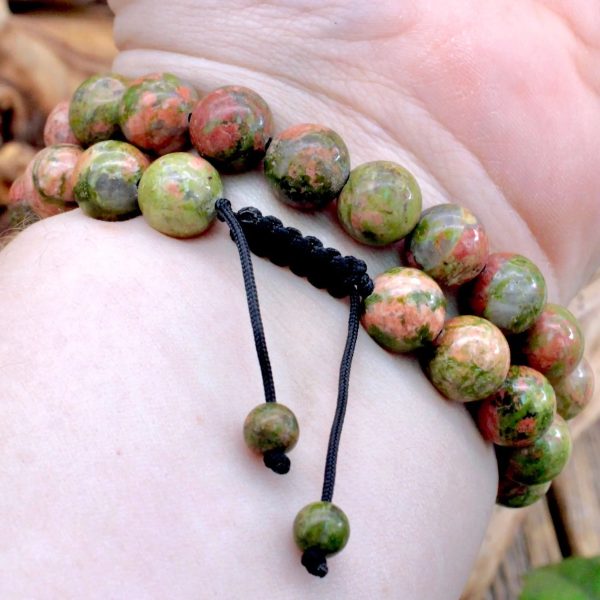 Unakite Adjustable Bracelet - 10mm For Sale - Image 2