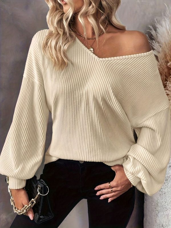 Hazel Blues® |  Bow Back V-Neck Drop Shoulder T-Shirt For Sale - Image 4